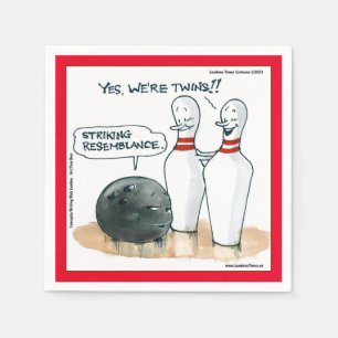Rick London Lustige Bowling-Comic Serviette
