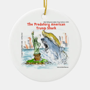 Rick London Lustiger Trump Hai Keramik Ornament