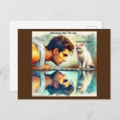 Rick London Narcissus & The Cat Funny Postkarte (Vorne/Hinten)