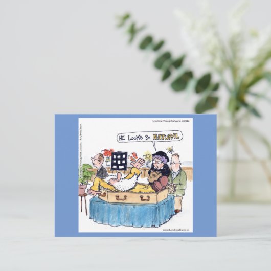 Rick London Old Hippie Funerary Funny Funny Comic Postkarte (Stehend Vorderseite)