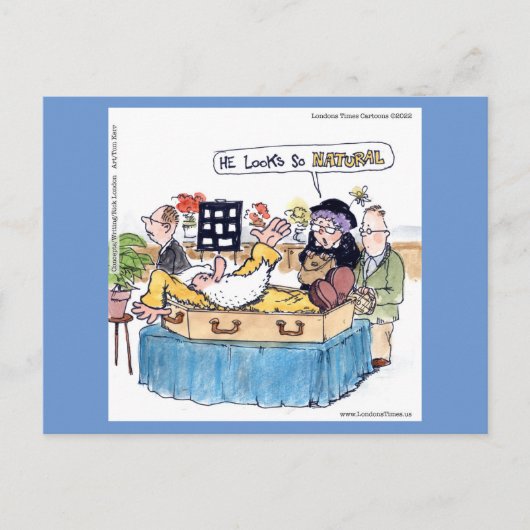 Rick London Old Hippie Funerary Funny Funny Comic Postkarte (Vorderseite)