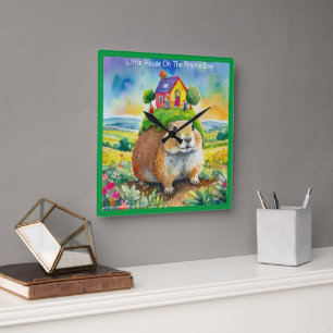 Rick London Prairie Dog Life Comic Quadratische Wanduhr