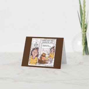 Rick London Prehistorischer Kaffee Funny Cartoon Karte