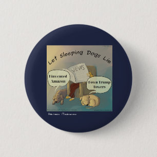 Rick London "Schlafende Hunde lügen" Comic-Button Button