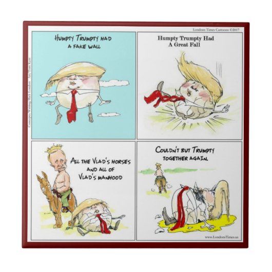 Rick London "Trumpty Dumpty" Funny Keramik Tile Fliese (Vorderseite)