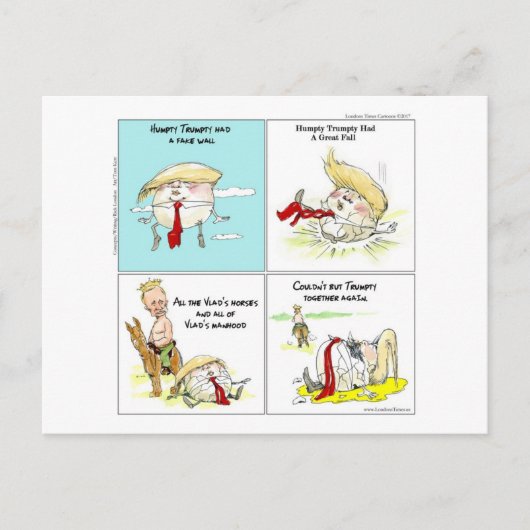 Rick London "Trumpty Dumpty" Funny Trump-Geschenk Postkarte (Vorderseite)