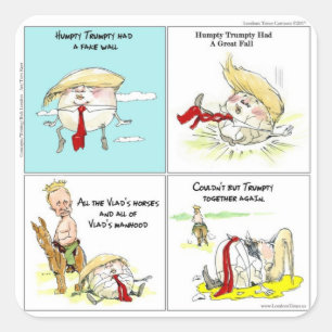 Rick London "Trumpty Dumpty" Funny Trump-Geschenk Quadratischer Aufkleber
