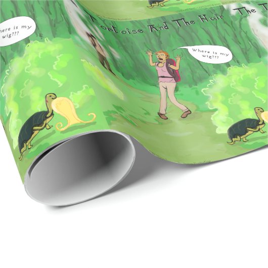 Rick London Turtle und das Wig Hair Funny Geschenkpapier (Rolleneckpunkt)