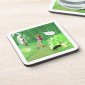 Rick London Turtle und das Wig Hair Funny Getränkeuntersetzer (Linke Seite)