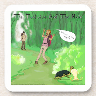 Rick London Turtle und das Wig Hair Funny Getränkeuntersetzer