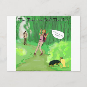 Rick London Turtle und das Wig Hair Funny Postkarte