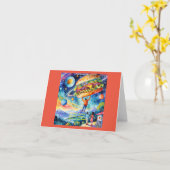 Rick London Vegan Sees Meateator in Space Funny Karte (Gelbe Blume)