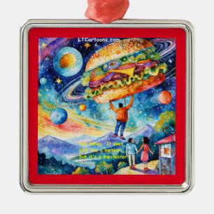 Rick London Vegan Sees Meateator in Space Funny Ornament Aus Metall