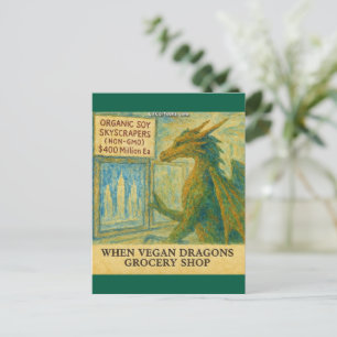 Rick Londons Veganes Drachengeschäft Funny Shoppin Postkarte