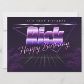 Rick Name Vorname lila retro Karte Geburtstag (Vorderseite)