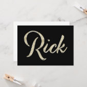 Rick Name white gold Handwriting Karte (Vorderseite/Rückseite Beispiel)