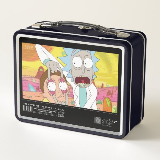 Rick Opening Morty's Eyes Quote Graphic Metall Brotdose (Rückseite)