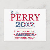 Rick Perry 2012 für Präsident Postkarte (Vorderseite)