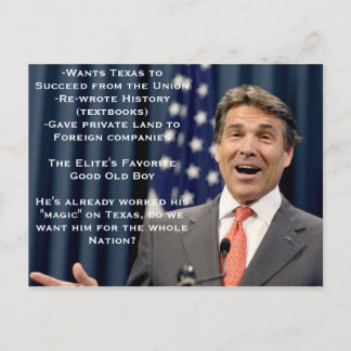 Rick Perry für Präsident?!?!!!! Postkarte