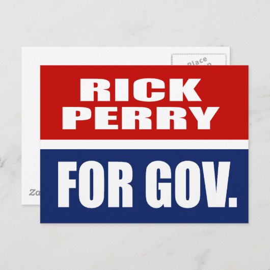 RICK-PERRY FÜR REGIERUNGSCHEFS POSTKARTE (Vorne/Hinten)