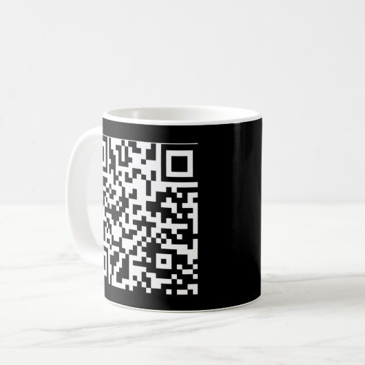 Rick Roll QR Code Aufkleber Kaffeetasse (Vorderseite Links)