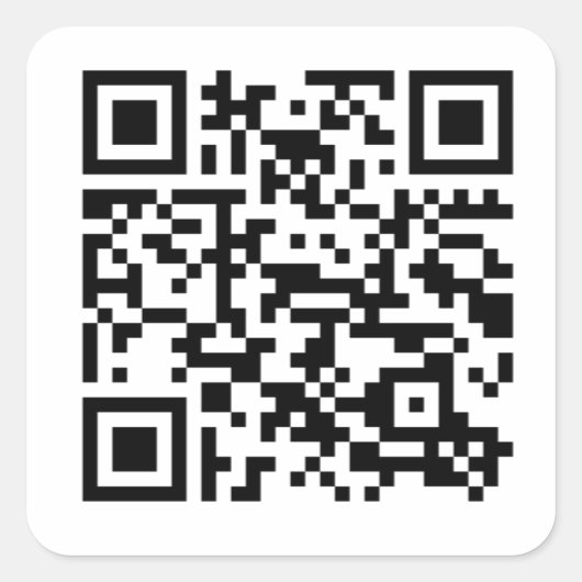 Rick Roll QR Code Quadratischer Aufkleber (Vorderseite)