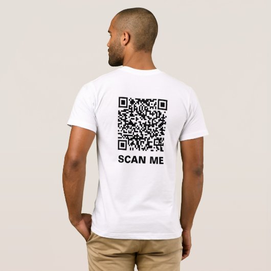 Rick Roll QR Code T-Shirt (Schwarz voll)