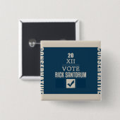 Rick Santorum 2012 Button (Vorne & Hinten)
