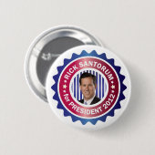 Rick Santorum für den Präsidenten 2012 Button (Vorne & Hinten)