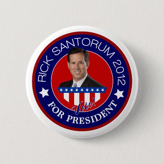 Rick Santorum für den Präsidenten 2012 Button (Vorderseite)