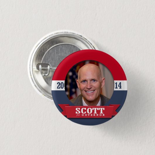 RICK SCOTT CAMPAIGN BUTTON (Vorne & Hinten)