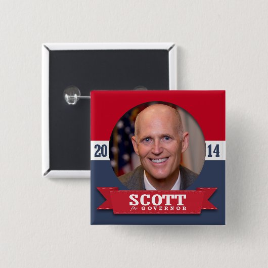 RICK SCOTT CAMPAIGN BUTTON (Vorne & Hinten)