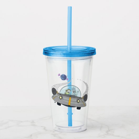 RICK UND MEHR™| Abfliegen auf Raumschiffen Acryltrinkbecher (Vorderseite)