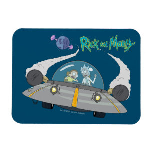 RICK UND MEHR™  Abfliegen auf Raumschiffen Magnet