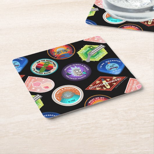 RICK UND MEHR™| Außenraummuster Rechteckiger Pappuntersetzer (angewinkelt)