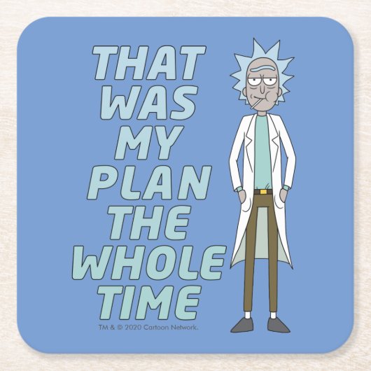 RICK UND MEHR™| Das war mein Plan die ganze Zeit Rechteckiger Pappuntersetzer (Vorderseite)