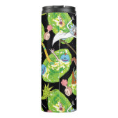 RICK UND MEHR™| Fallende durch Portale Muster Thermosbecher (Rückseite)