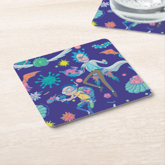 RICK UND MEHR™| Muster der infizierten Zellen Rechteckiger Pappuntersetzer (angewinkelt)