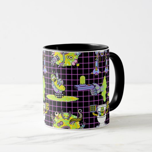 RICK UND MEHR™| Muster des Pickle Rick Portal Tasse (VorderseiteRechts)
