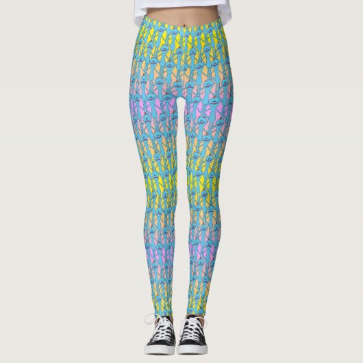 RICK UND MEHR™| Rainbow Herr Meeseeks Pattern Leggings (Vorderseite)
