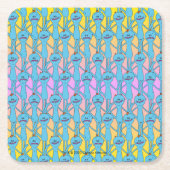 RICK UND MEHR™| Rainbow Herr Meeseeks Pattern Rechteckiger Pappuntersetzer (Vorderseite)
