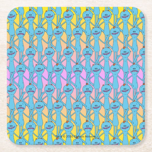 RICK UND MEHR™| Rainbow Herr Meeseeks Pattern Rechteckiger Pappuntersetzer (Vorderseite)