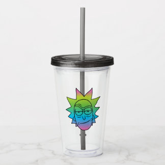 RICK UND MEHR™| Rainbow Rick Head Acryltrinkbecher