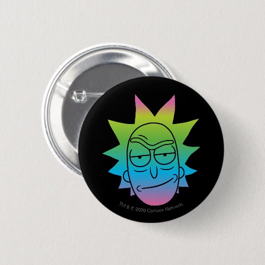 RICK UND MEHR™| Rainbow Rick Head Button (Vorne & Hinten)