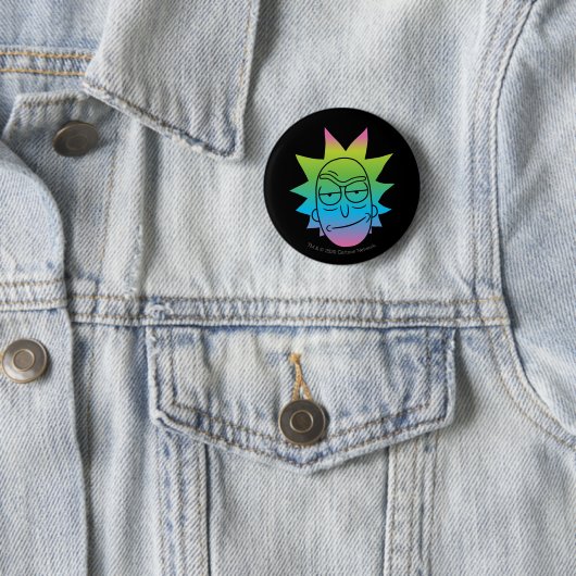 RICK UND MEHR™| Rainbow Rick Head Button (Beispiel)
