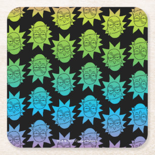 RICK UND MEHR™  Rainbow Rick Head Rechteckiger Pappuntersetzer