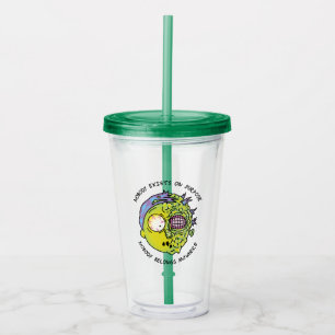 RICK UND MEHR™ Stilisierter Morty Fly Quote Acryltrinkbecher