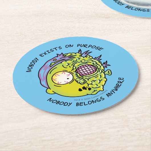 RICK UND MEHR™| Stilisierter Morty Fly Quote Runder Pappuntersetzer (Angewinkelt)