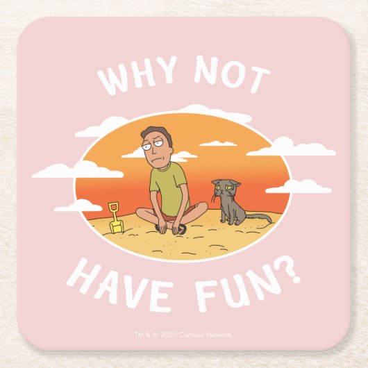 RICK UND MEHR™| Warum nicht Spaß haben Rechteckiger Pappuntersetzer (Vorderseite)