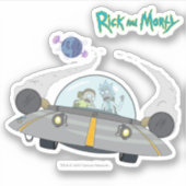 RICK UND MORTY™ | Abfliegen im Raumschiff Aufkleber (Vorderseite)